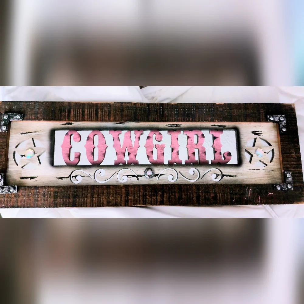 Pink Cowgirl Mirrored Picture